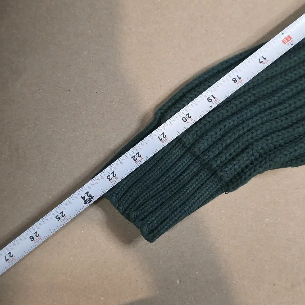 Orvis Vintage Sweater Mens Large Green Fisherman Chunky Knit Pullover USA Made